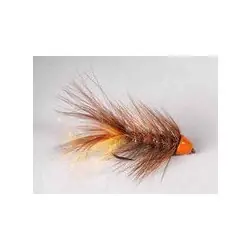 Bead Head Streamer Flies - Bugger Brown & Cream Hot Head - Hook Size : 6 Retour Gratuit