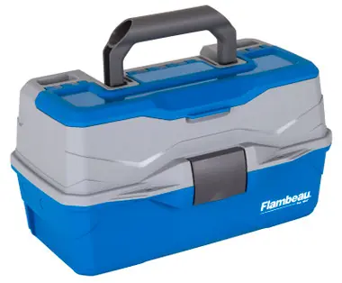 Top Vente Flambeau 2 Tray Tackle Blue/Gray Hard Tackle Box