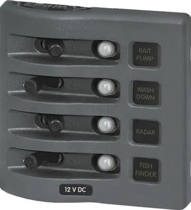 Acheter En Ligne Blue Sea Weather Deck Panel 12v 4 Circuit Breaker Panel