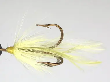 Bon Marché 10 Flies - Yellow Feather Yellow Head on Bronze 1 Mustad Treble Hook