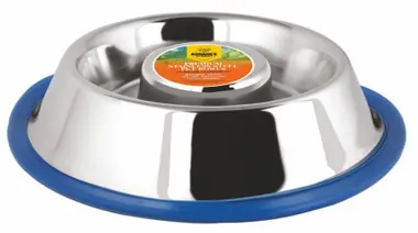 Large 58oz Advanced Pet Products Slow Feeding Stainless Steel Non-Skid Bowl Nouveauté