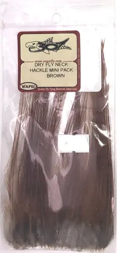 Wapsi Dry Fly Neck Hackle Mini Pack Small - Brown Promotion