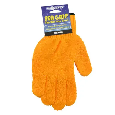 Jusqu'à Épuisement Des Stocks Hi Seas - Sea Grip Non-Slip Pattern Gloves, Orange, Large, 1 pair