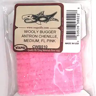 Certifié Wapsi Wooly Bugger Antron Chenille Medium - Fl. Pink
