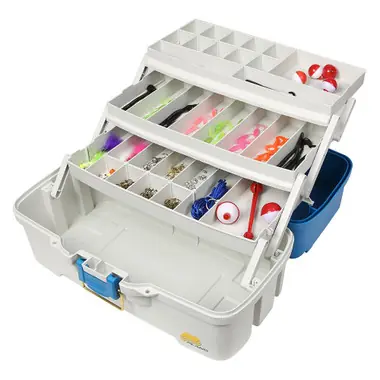 Plano Ready Set Fish Three-Tray Tackle Box - Aqua Blue/Tan - PMC620310 Affaire À Saisir
