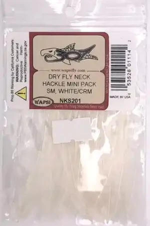 Meilleure Vente Wapsi Dry Fly Neck Hackle Mini Pack Small - White/Cream