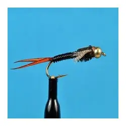 Retour Gratuit Bead Head Nymphs Flies - Copper John Black - Hook Size : 10