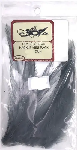 Wapsi Dry Fly Neck Hackle Mini Pack Large - Dun Promotion Saisonnière