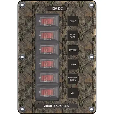 Acheter En Ligne Blue Sea 4325 Circuit Breaker Switch Panel 6 Position - Camo