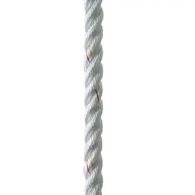 Achat Immédiat New England Ropes 5/8" X 25' Premium Nylon 3 Strand Dock Line - White w/Tracer