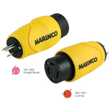 Acheter En Ligne Marinco Straight Adapter 15Amp Straight Male to 30Amp Locking Female Connector