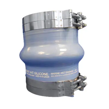 Trident Marine Blue Silicone Wet Exhaust Hump w/4 T-Bolt Clamps - 8" ID x 8" Length Authentique