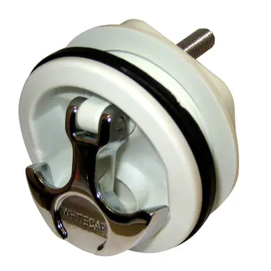 Whitecap T-Handle Latch - Chrome Plated Zamac/White Nylon - No Lock - Freshwater Use Only Jusqu'à Épuisement Des Stocks