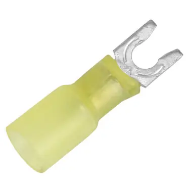 Acheter En Ligne Pacer 12-10 AWG Heat Shrink Spade Terminal - #8 Stud Size - 25 Pack