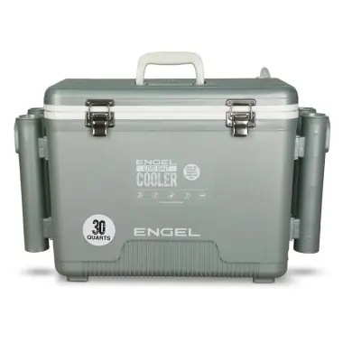 Engel 30qt Live Bait Pro Cooler with AP4 XL Rechargeable Aerator, Rod Holders & Stainless Hardware Bon Plan