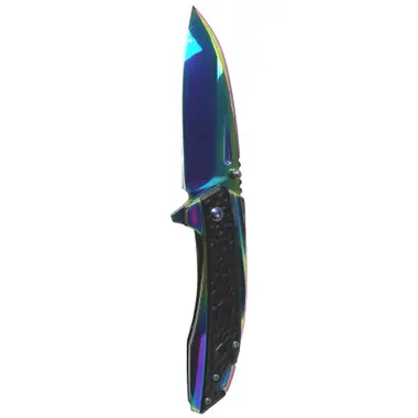 Offre Limitée 7.75" Slotted Black / Rainbow Speed Safe Knife