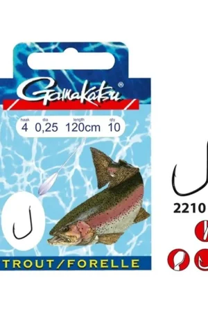 Prix Cassé Bas de ligne GAMAKATSU Trout 2210S n°10 0.16mm 45cm