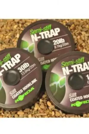Commander Maintenant Tresse gainée KORDA Semi stiff N-Trap - 30Lb/13.6Kg - Silt - 20M
