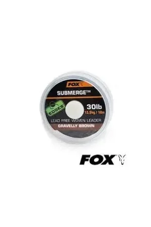 Leader tissé et non-lesté FOX Edges Submerge 10m 30lbs Brun Nouvelle Collection