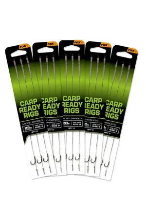 Bas de ligne FOX carp ready rigs wide gape n°2- 25lbs Jusqu'à Épuisement Des Stocks