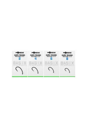 Certifié Hameçons KORDA Basix kurv shank n°8
