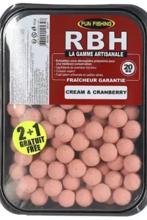 Meilleur Choix Bouillettes FUN FISHING RBH cream-cranberry 20mm - 800gr