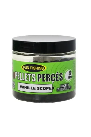 Promotion Saisonnière Pellets percés FUN FISHING vanille scopex- 8mm