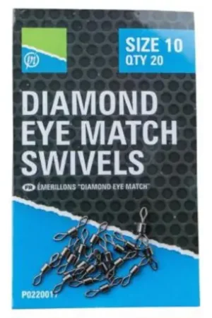 Usine Directe Emerillions baril PRESTON Diamond eye match swivel - taille 10