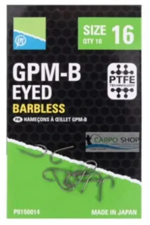 Hameçons à oeillet PRESTON GPM-B sans ardillions - N°18 Quantité Limitée