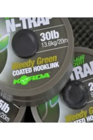 Tresse gainée KORDA Semi stiff N-Trap - 30Lb/13.6Kg - Weedy green - 20M Remise