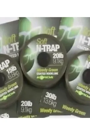 Tresse gainées KORDA Soft N-Trap - 20Lb/9.1Kg - 20M - Weedy green Offre Du Jour