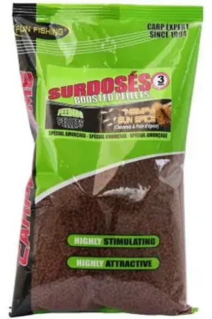 Offre Limitée Pellets D'amorçage FUN FISHING Surdosés 4mm - Chènevis & Pain épice - 700Gr