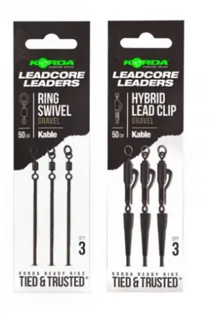 Bon Marché Leadcore leader KORDA hybrid lead clip weed- 50cm- X3