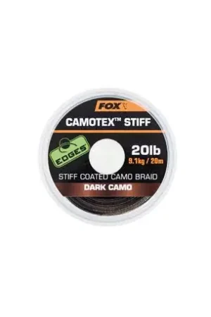 Tresse gainée rigide Camotex FOX SEMI stiff Dark camo 20m 20Lbs Soldes