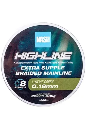 Acheter En Ligne Tresse Nash Highline Extra Supple Braid Green 600m
