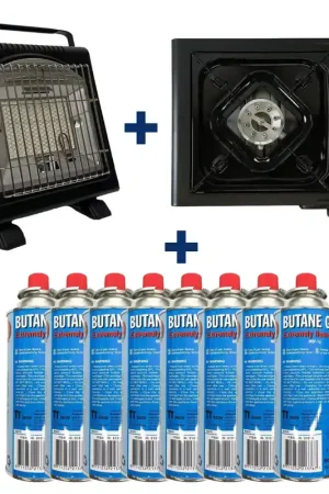 Pack Rechaud + Chauffage + 8 Cartouches de Gaz Populaire