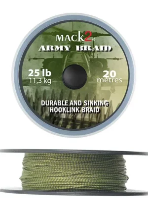 Tresse à bas de ligne carpe mack2 army braid durable and sinking hooklink braid Nouvelle Collection