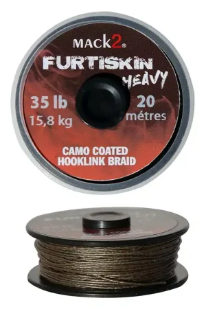 Tresse à bas de ligne carpe mack2 furtiskin heavy camo coated hooklink braid 20m Petit Prix