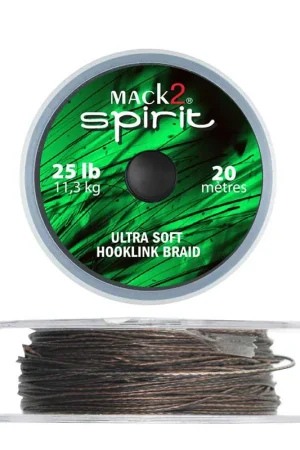 Tresse à bas de ligne carpe mack2 spirit ultra soft hooklink braid 20m Acheter En Ligne