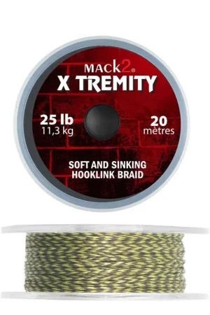Paiement Sécurisé Tresse à bas de ligne carpe mack2 x-tremity soft and sinking hooklink braid 20m