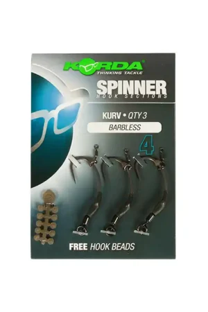Usine Directe Hameçons montés carpe korda spinner hook sections kurv (sans ardillon)
