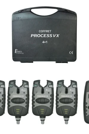 Prix Bas Coffret 4 détecteurs carpe team carpfishing process vx + centrale