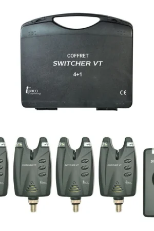 Populaire Coffret 4 détecteurs carpe team carpfishing switcher vt + centrale