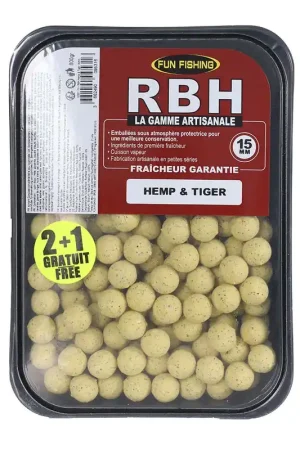 Satisfait Ou Remboursé Bouillettes Fun Fishing RBH Boilies Hemp et Tiger 800g
