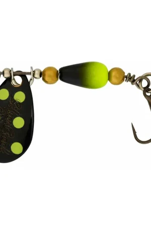 Cuill&egrave;re Tournante Daiwa SilverCreek Spinner Black/Yellow Dots Prix Choc