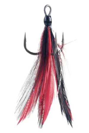 Haute Qualité Hame&ccedil;ons triples &agrave; Plumes BKK Spear 21SS Red/Black (x3)