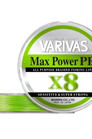 Tresse 8 brins Varivas MAX POWER PE X8 LIME GREEN 150M Petit Prix