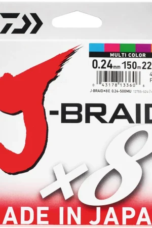 Tresse Daiwa J-Braid x8 Multi-Color 150m Meilleur Choix