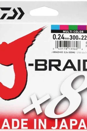 Tresse Daiwa J-Braid x8 Multi-Color 300m Marque