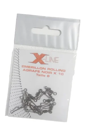 &Eacute;merillon &agrave; agrafe carnassier x-line noir (x10) Livraison Express